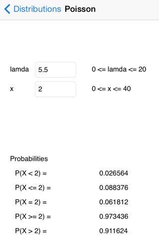 Probabilities screenshot 2