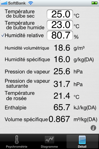 Psychrometer screenshot 3