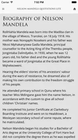 Game screenshot Nelson Mandela Quotations Lite hack