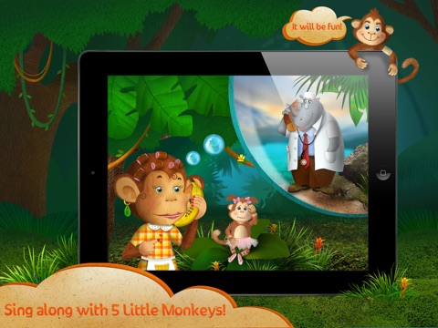 Five little monkeys jumping on the bed for toddler HD screenshot 3