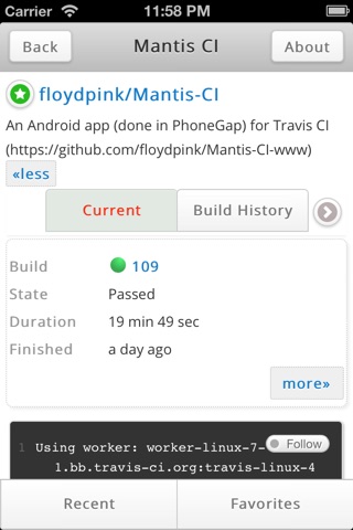 Mantis CI screenshot 3