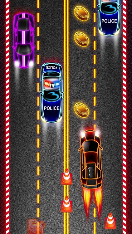 Nitro Neon Car Racing Police Pursuit Game screenshot-3