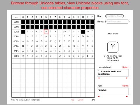 Unicode Developer Font Viewer screenshot 3