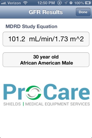 ProCare GFR screenshot 2