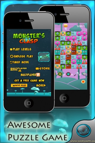 Monsters Clasp -  Swap and  Match Three Puzzle Game screenshot 2