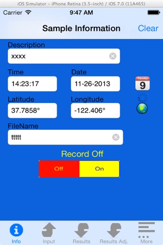 CO2calc screenshot 2