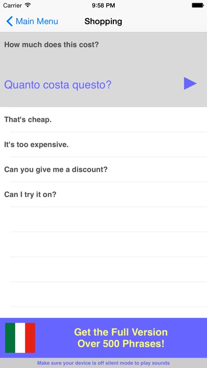 Speak Italian Travel Phrasebook Lite screenshot-3