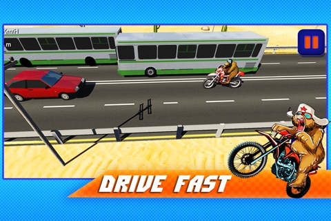 Russian Bear Motorcycle Traffic Race screenshot 2