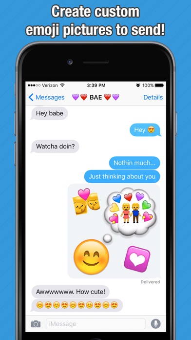 Screenshot #1 pour Super Sized Emoji - Big Emoticon Stickers for Messaging and Texting