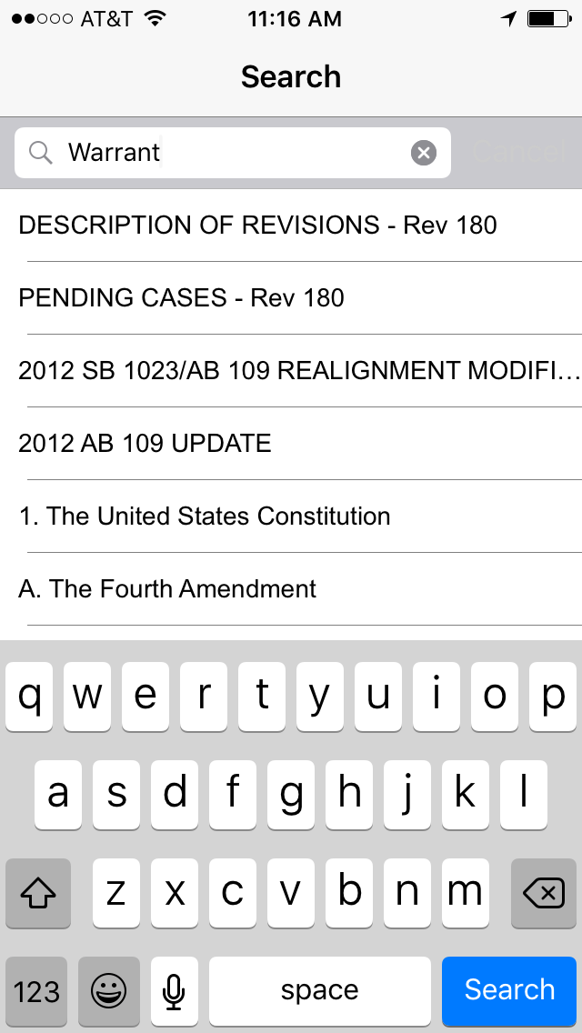 How to cancel & delete California Peace Officers Legal Sourcebook and Codes from iphone & ipad 3