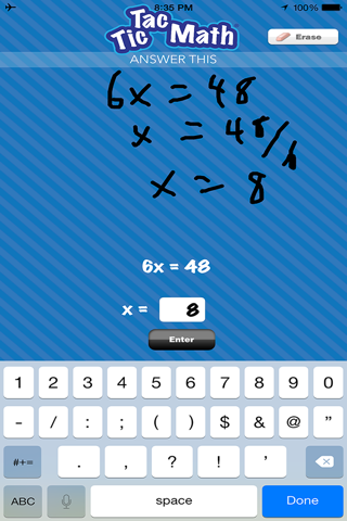 Tic Tac Math Algebra screenshot 2
