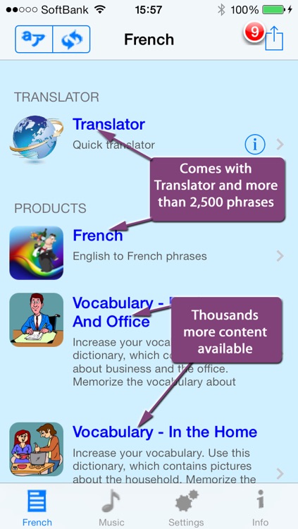 French - Talking English to French Translator and Phrasebook