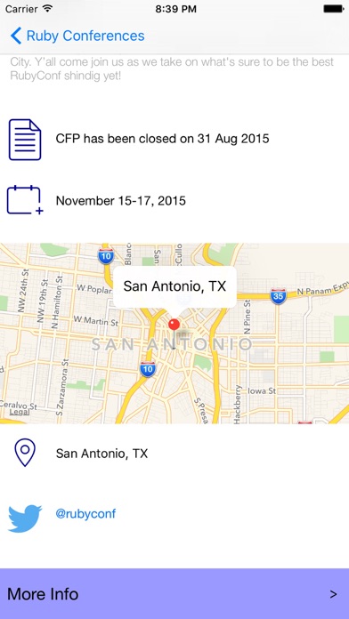 Ruby Raven - Information about Ruby Conferences Screenshot