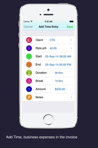 Time Tracker business invoice screenshot 3