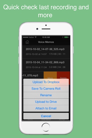 Mp3 Recorder (PRO) - mp3 voice memo, playback, share screenshot 2