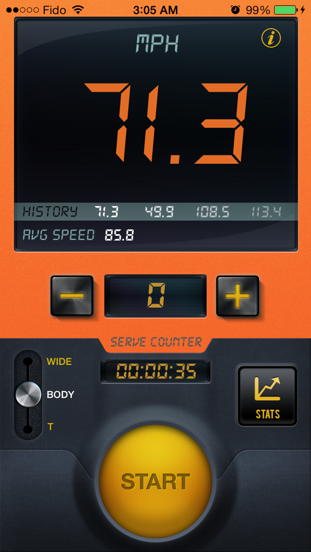 Tennis Serve Speed Radar Gun By CS SPORTS Screenshot