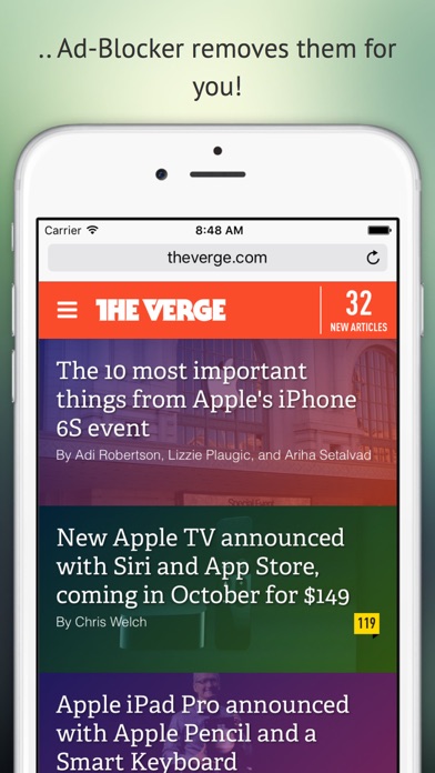 Screenshot #1 pour Ad-Blocker for Safari
