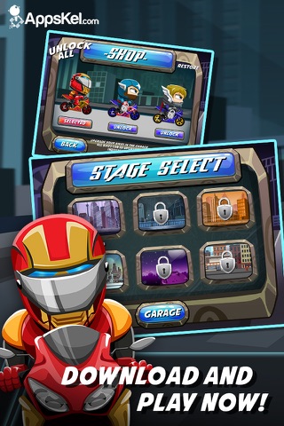 Comic Superhero Con-man Biker – Super Stunt of Steel Hero 2 Free Games screenshot 4