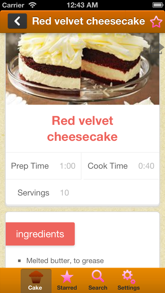 Cake Baking Recipes Screenshot 1 - AppWisp.com Cake Baking Recipes Screenshot 1 - AppWisp.com
