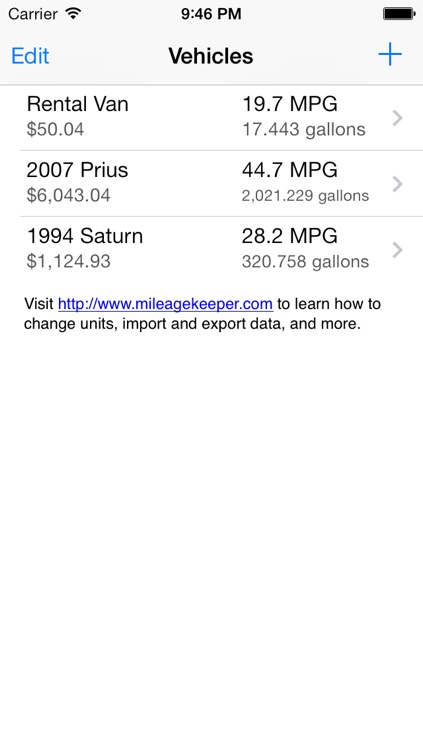 Mileage Keeper (gas mileage / fuel economy tracker)