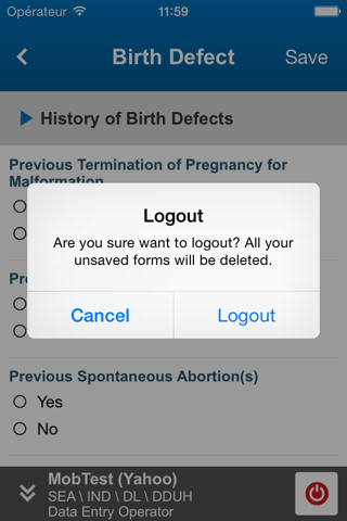 Newborn and Birth Defects Database (NBBD) screenshot 3