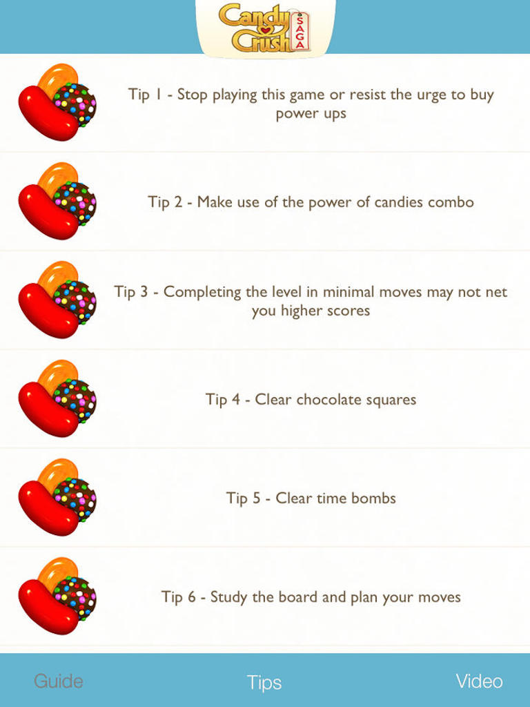 Tips, Video Guide for Candy Crush Saga Game - Full walkthrough strategy