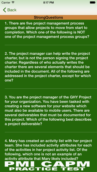 PMI CAPM MOCK iPhone screenshot