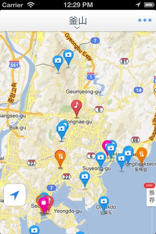 釜山离线地图(韩国釜山离线地图、地铁图、热门景点信息、GPS定位导航) screenshot 2