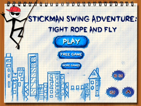 Screenshot #1 for Stick-man Swing Adventure: Tight Rope And Fly