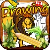 Drawing Desk Wild Animal : Draw and Paint Coloring Book For Kids