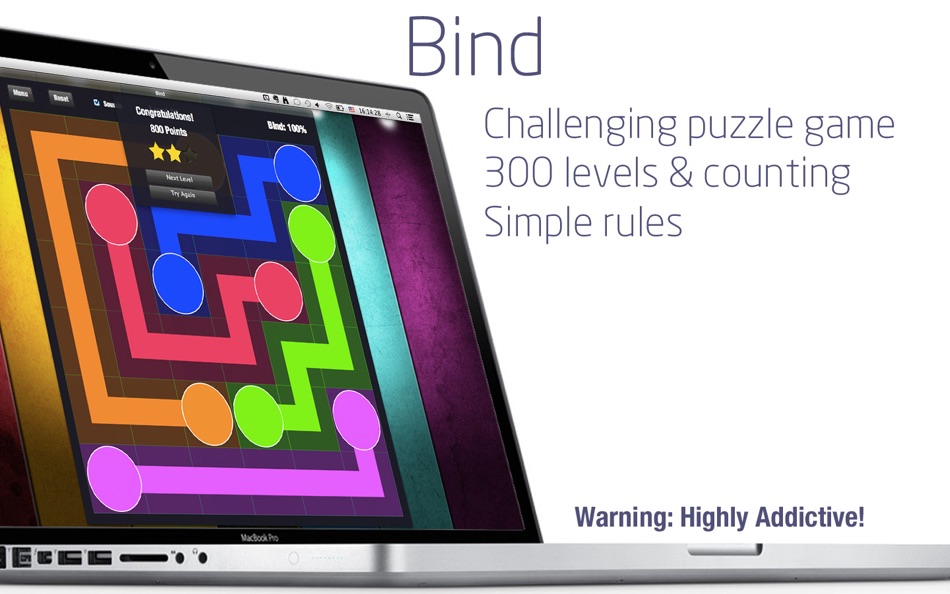#1. Bind+ Brain teaser puzzle game (macOS) Podle: Voros Innovation
