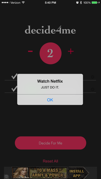 Screenshot #1 pour Just Decide4Me