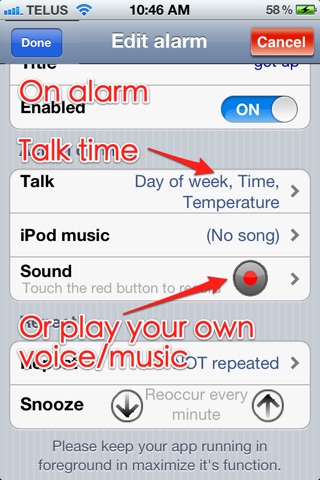 Talking Alarm Clock Free screenshot 2