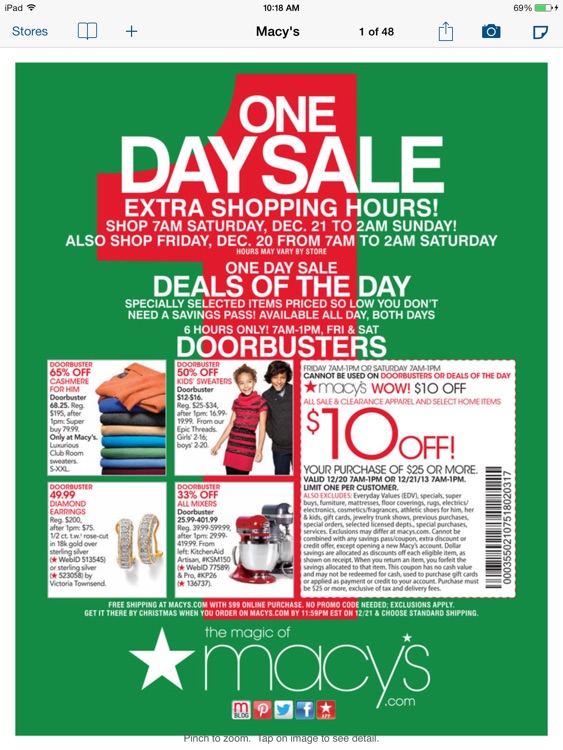 Weekly Circulars, Sales, Deals & Coupon Savings, Ads for Shopping at Target, Walmart, Macy's, Walgreens, Costco, Kmart for iPad screenshot-3