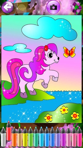 ポニー - 着色ページ、女の子の子供のためのゲームのおすすめ画像1