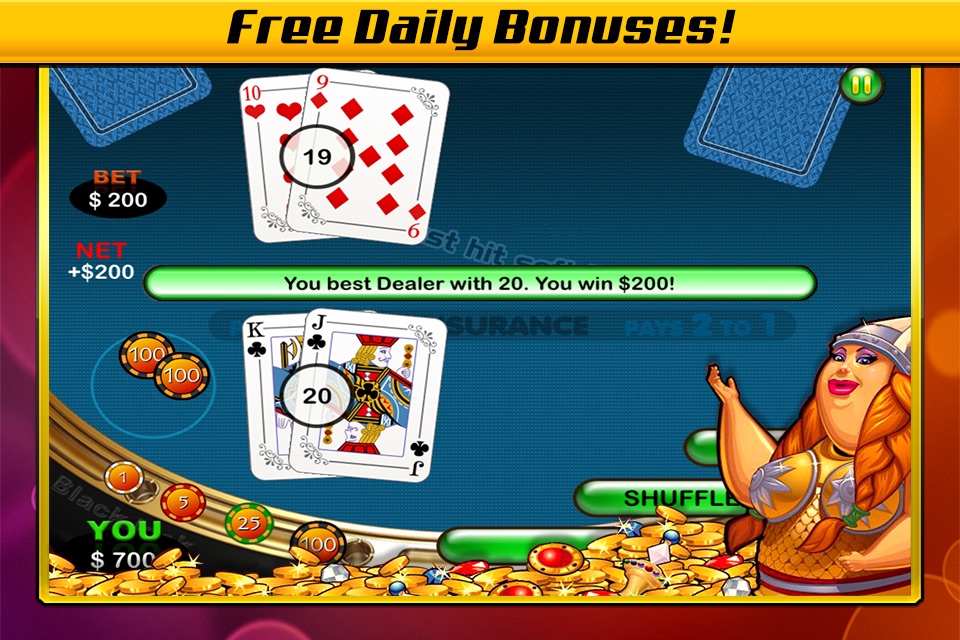 21 Blackjack Vegas Casino Poker Free Card Games screenshot 2
