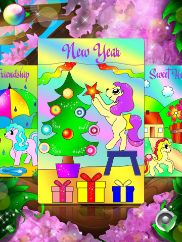 PONY Coloring Pages with Christmas Raz for my Little Girls and Kids iPad screenshot