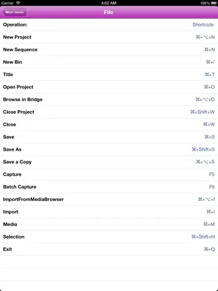 Screenshot 4 Shortcuts for Premiere Pro iphone