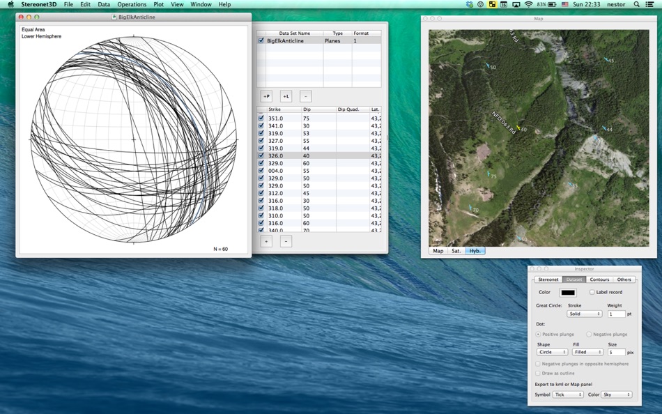 #1. Stereonet3D (macOS) 由: Nestor Cardozo
