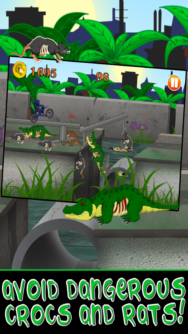 Motorcycle Bike Race Escape : Speed Racing from Mutant Sewer Rats & Turtles Game - For iPhone & iPad Editionのおすすめ画像2