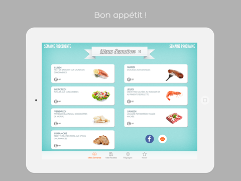 Screenshot #4 pour Menu Semaines - Planifiez votre cuisine avec votre livre de recettes personnelles