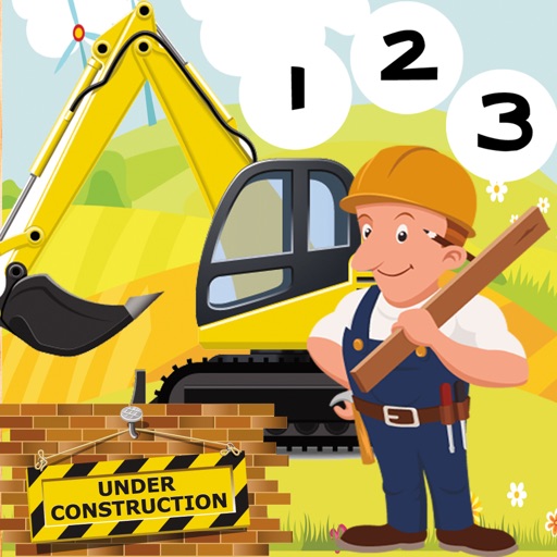 ABC & 123 Construction Worker Kids Game with Many Challenges! Free Learn-ing, Fun Play-ing Challenge Icon