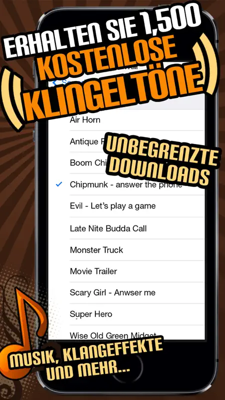 1500 Ringtones Unlimited - Download the best iPhone Ringtones screenshot 1 of 5