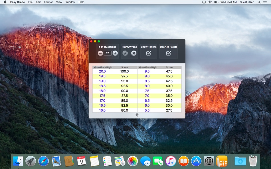 #5. Easy Grade for Mac OS X (macOS) Bởi: Objective Jellyfish, LLC