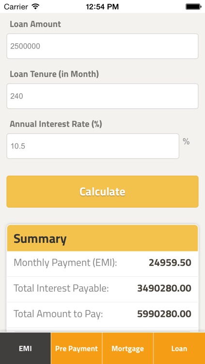 Quick EMI Calculator