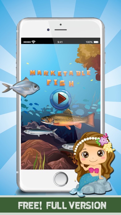 Marketable Fish Flashcards: English Vocabulary Learning Free For Toddlers & Kids! iPhone screenshot