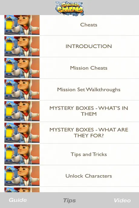 Cheats & Tips, Video & Guide for Subway Surfers Game.