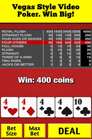 Video Poker Pro Casino Free - Big Win screenshot 3