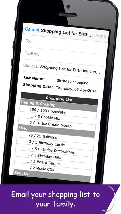 Shopping Planner - Grocery List Items Organizer