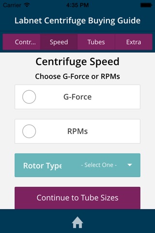 Centrifuge Selection Guide screenshot 3